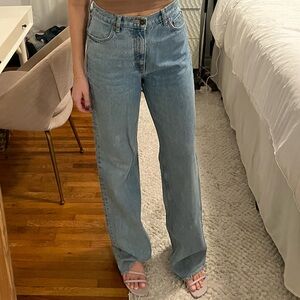 Wide Leg Blue Jeans